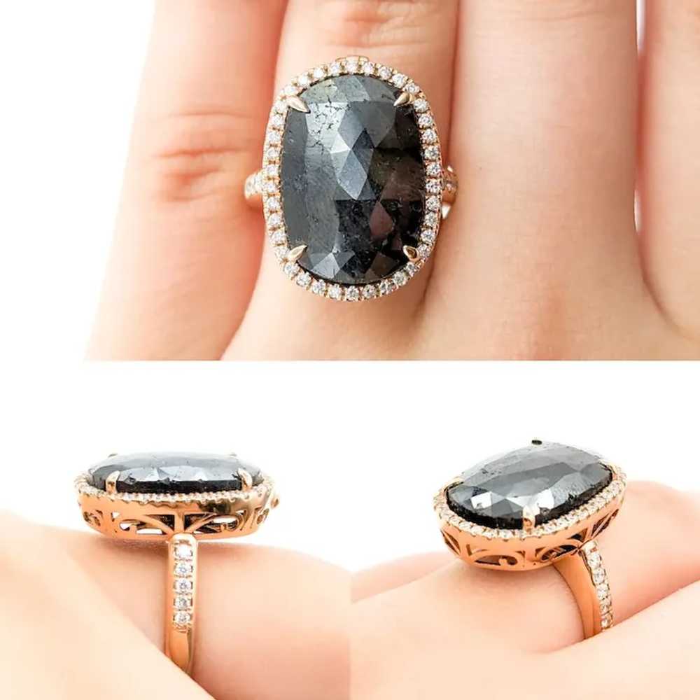 Convertible 12ct Cushion Shape Black Diamond Ring… - image 2