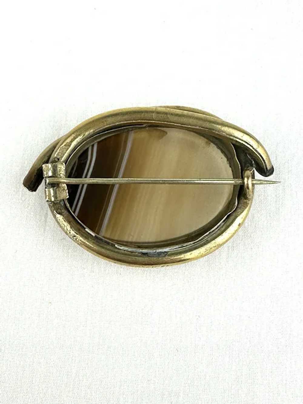 Victorian Banded Agate Brooch - image 4