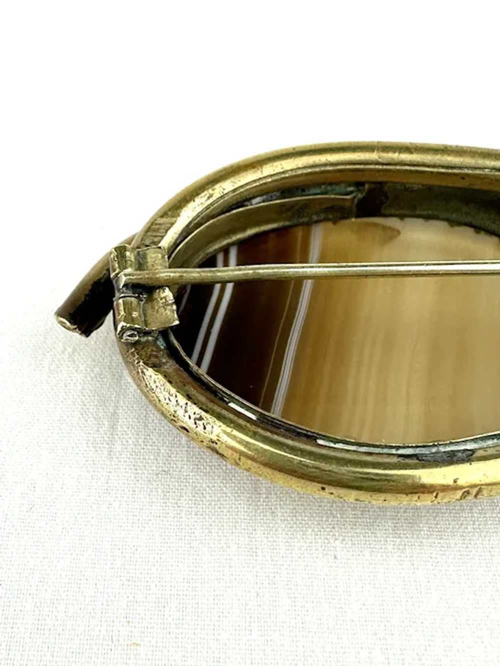 Victorian Banded Agate Brooch - image 5