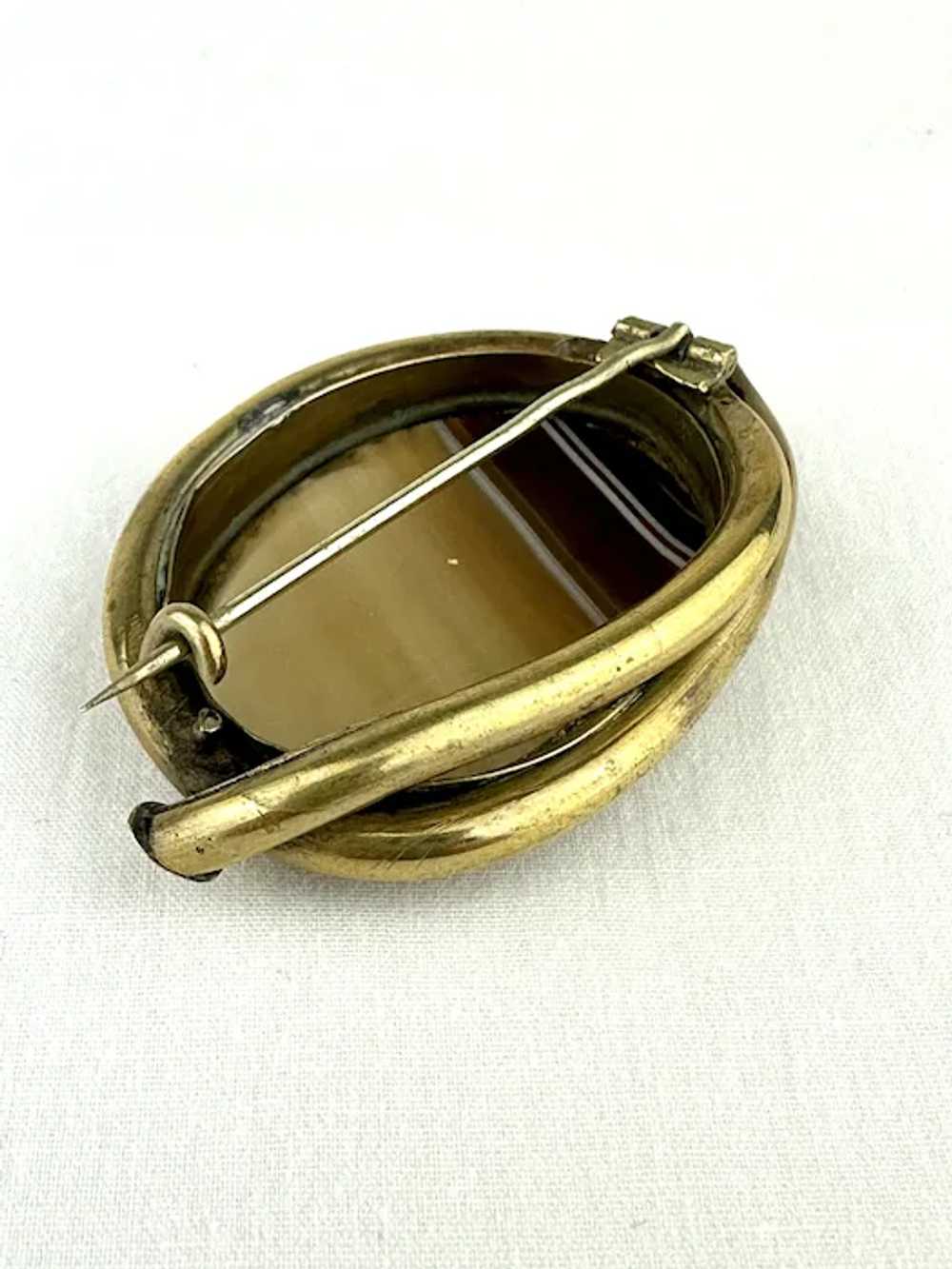 Victorian Banded Agate Brooch - image 6