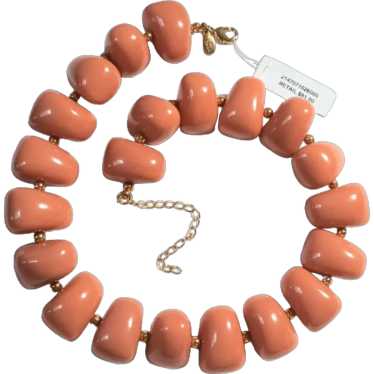 Kenneth Jay Lane KJL chunky faux coral bead neckl… - image 1