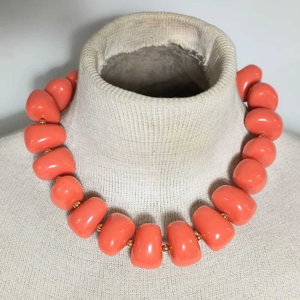 Kenneth Jay Lane KJL chunky faux coral bead neckl… - image 6