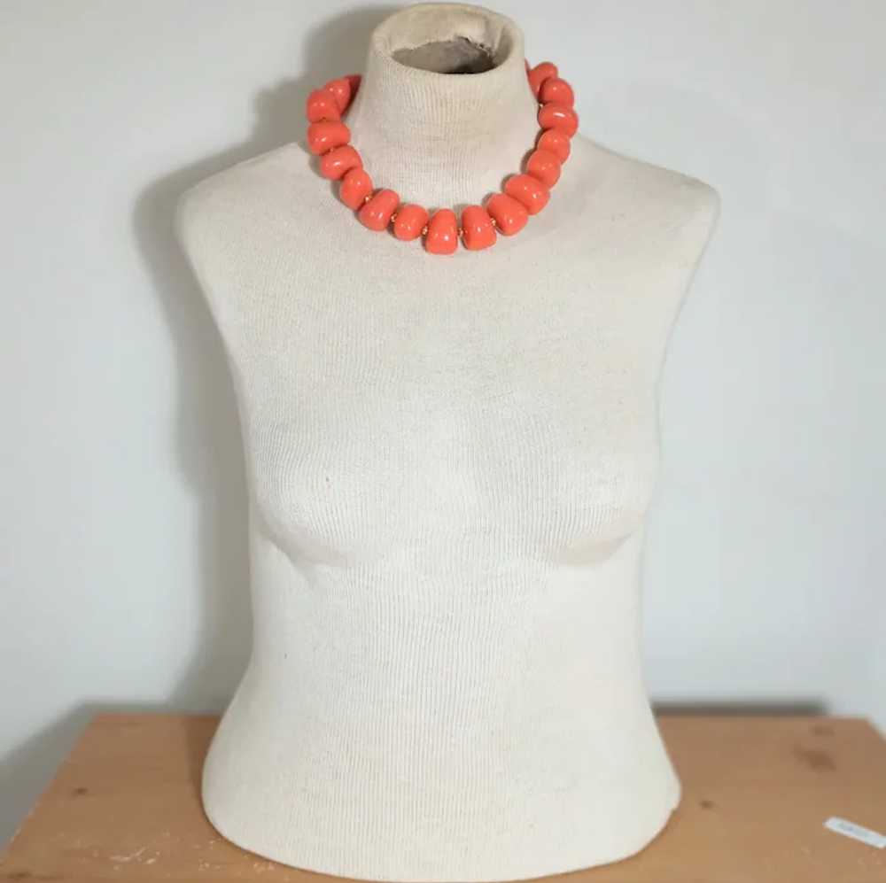 Kenneth Jay Lane KJL chunky faux coral bead neckl… - image 7