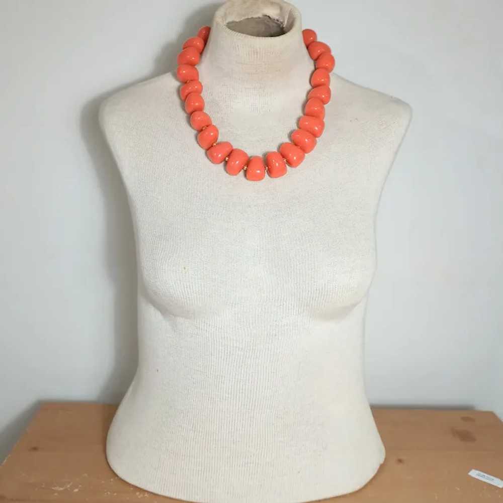 Kenneth Jay Lane KJL chunky faux coral bead neckl… - image 8