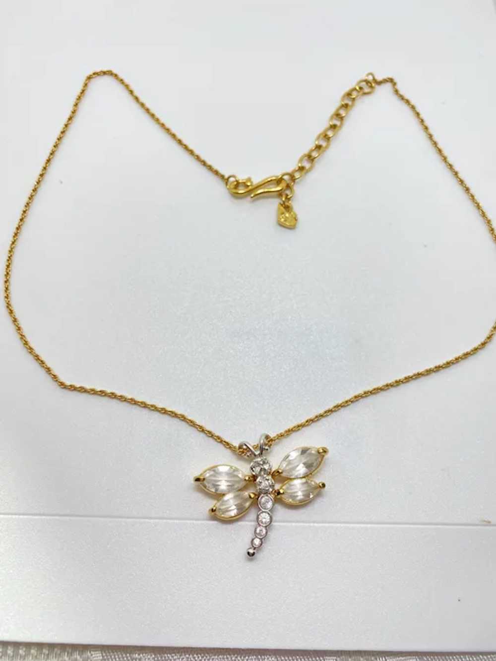 Swarovski Signed Dragonfly Neckkace Crystal - image 6