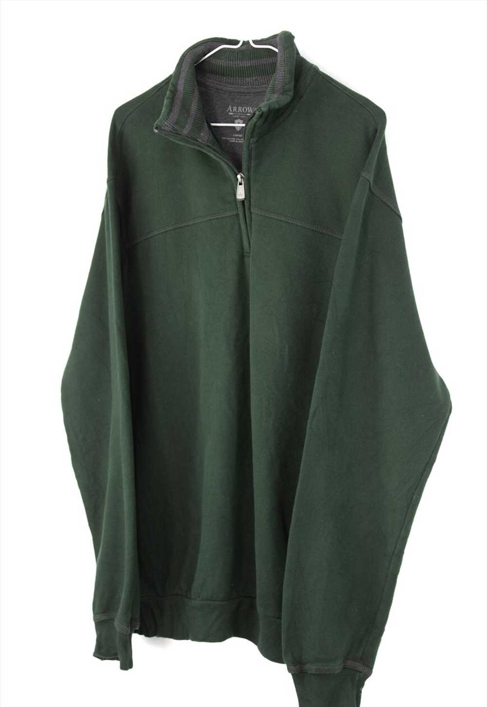 Vintage Arrow 1/4 zip Sweatshirt in Green L - image 3