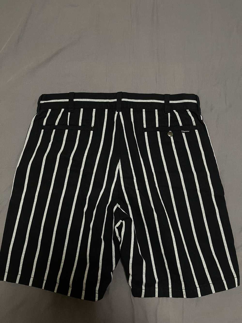 Supreme Supreme black and white stripe Work shorts - image 2