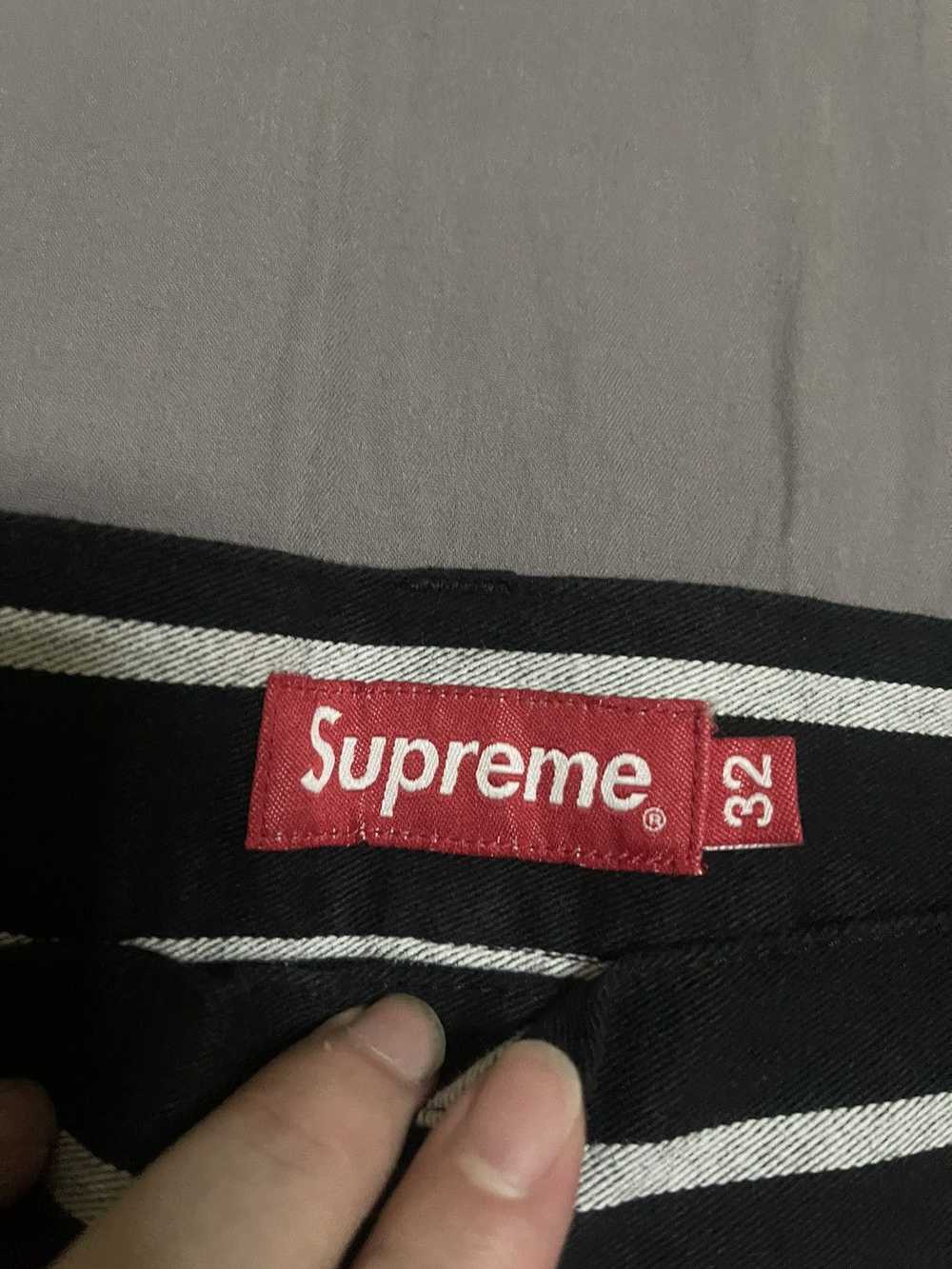 Supreme Supreme black and white stripe Work shorts - image 3