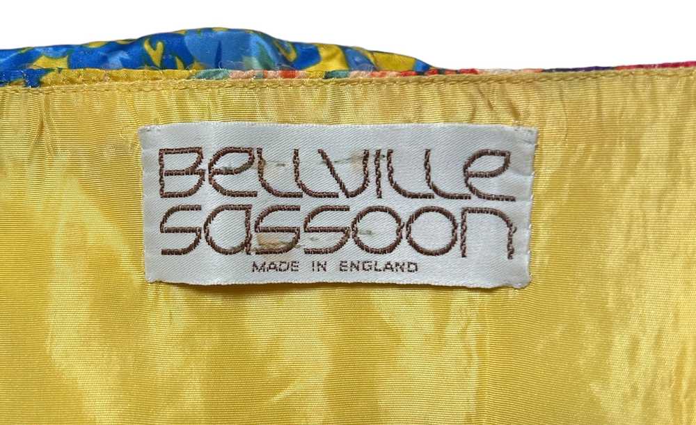 80s Bellville Sassoon Yellow Floral Silk & Sequin… - image 5