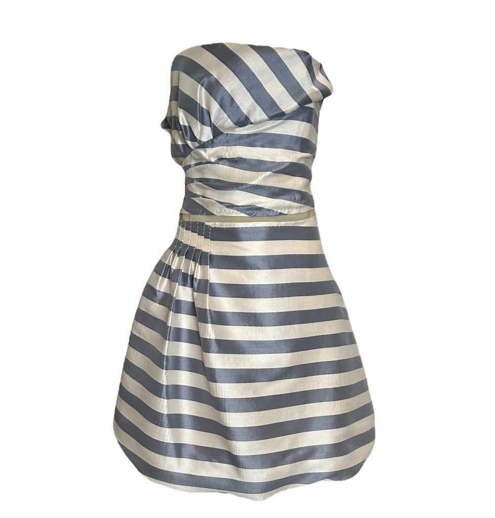 2000s GF Ferre Striped Blue and White Bubble Mini - image 1