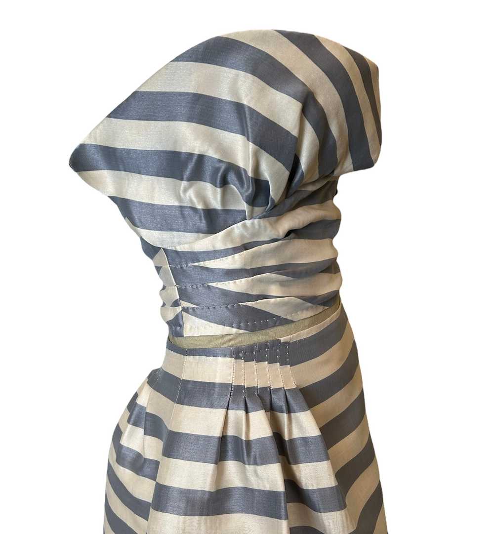 2000s GF Ferre Striped Blue and White Bubble Mini - image 4