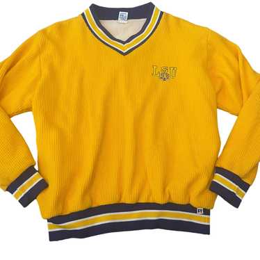 Russell Athletic Vintage LSU Waffle V-Neck Varsity