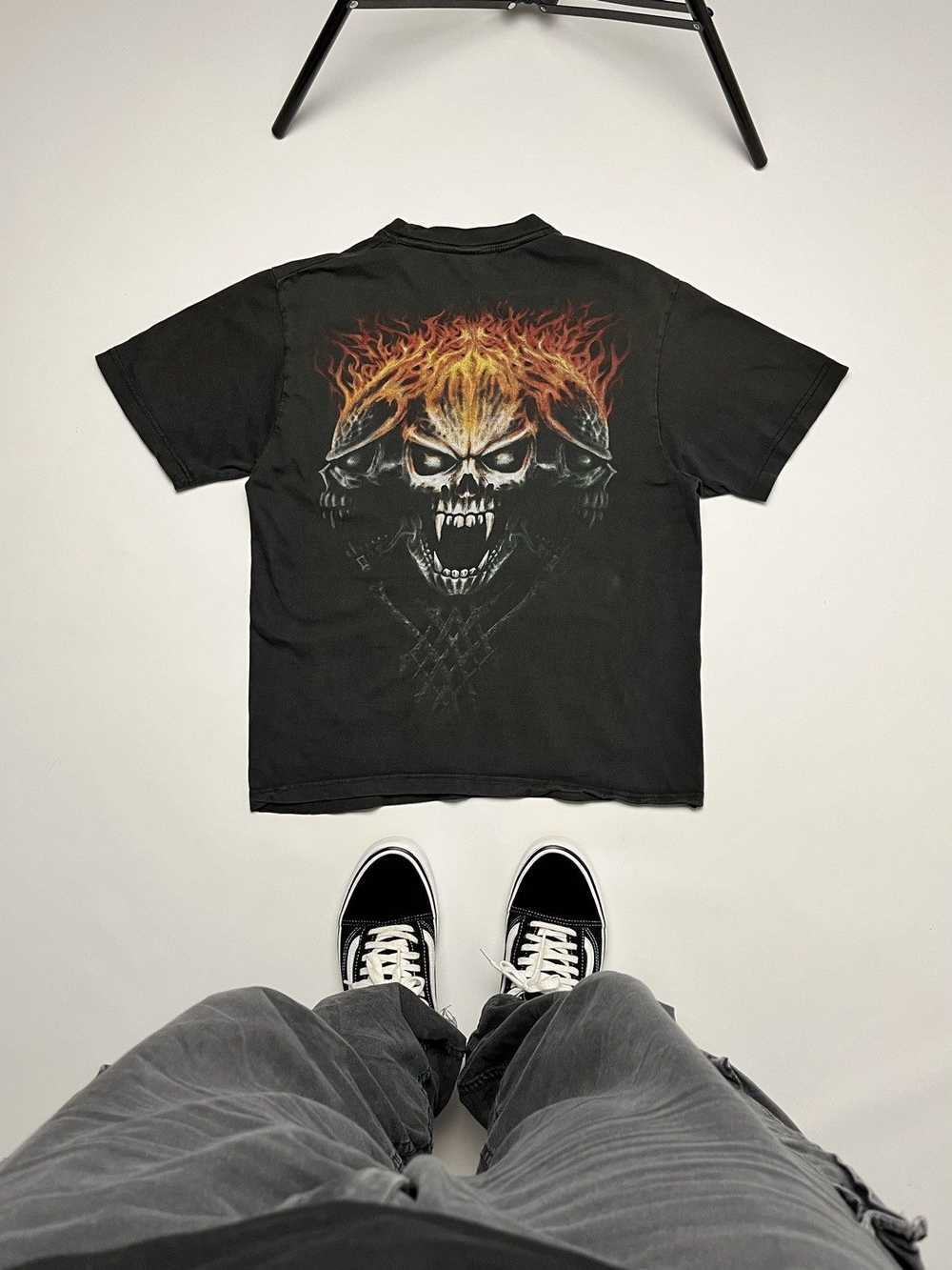 Avant Garde × Skulls × Vintage Flame Dead Scull R… - image 1