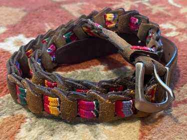 Vintage Braided Woven Genuine Leather and Cord Br… - image 1