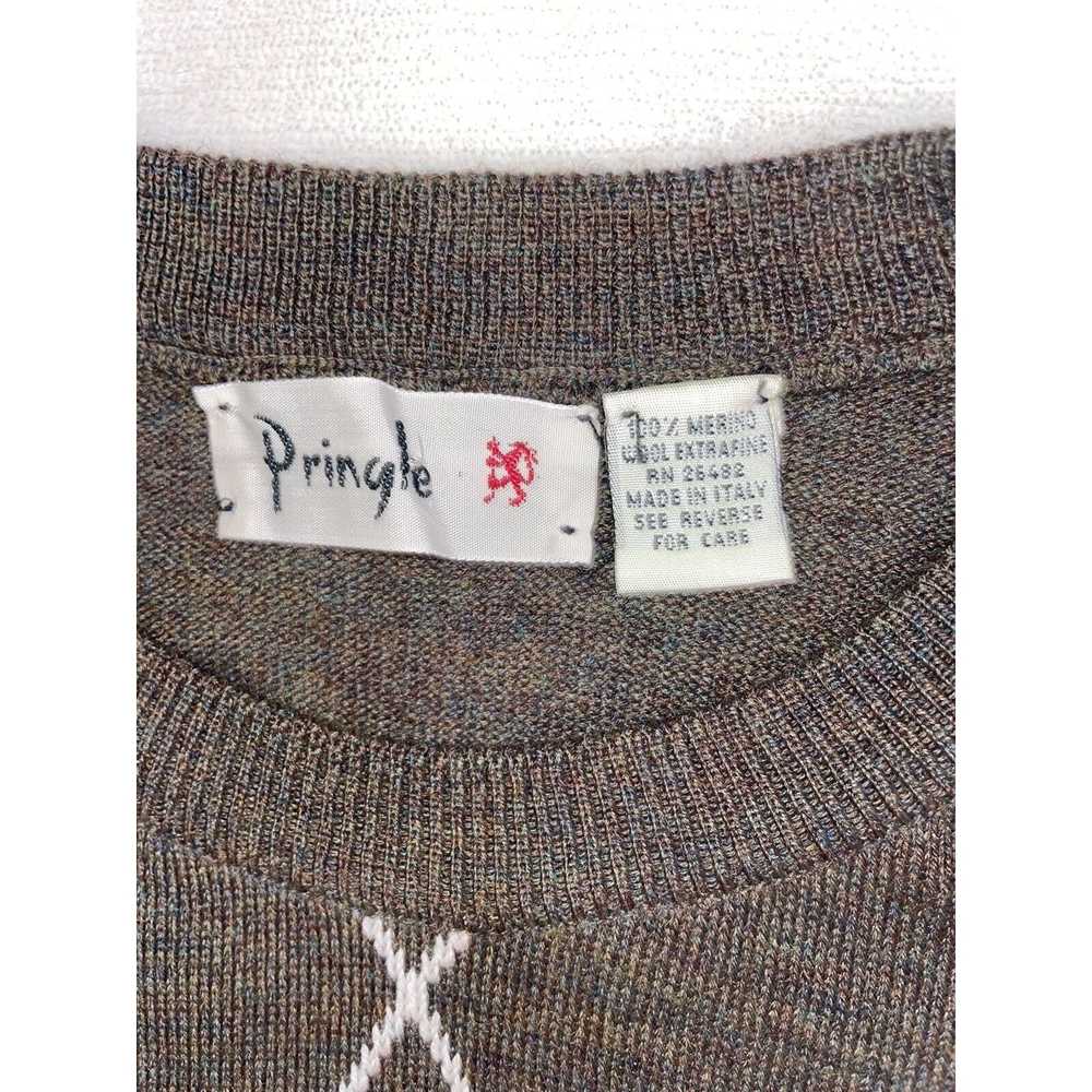 Vintage VTG Pringle Sweater Brown Merino Wool Ext… - image 4