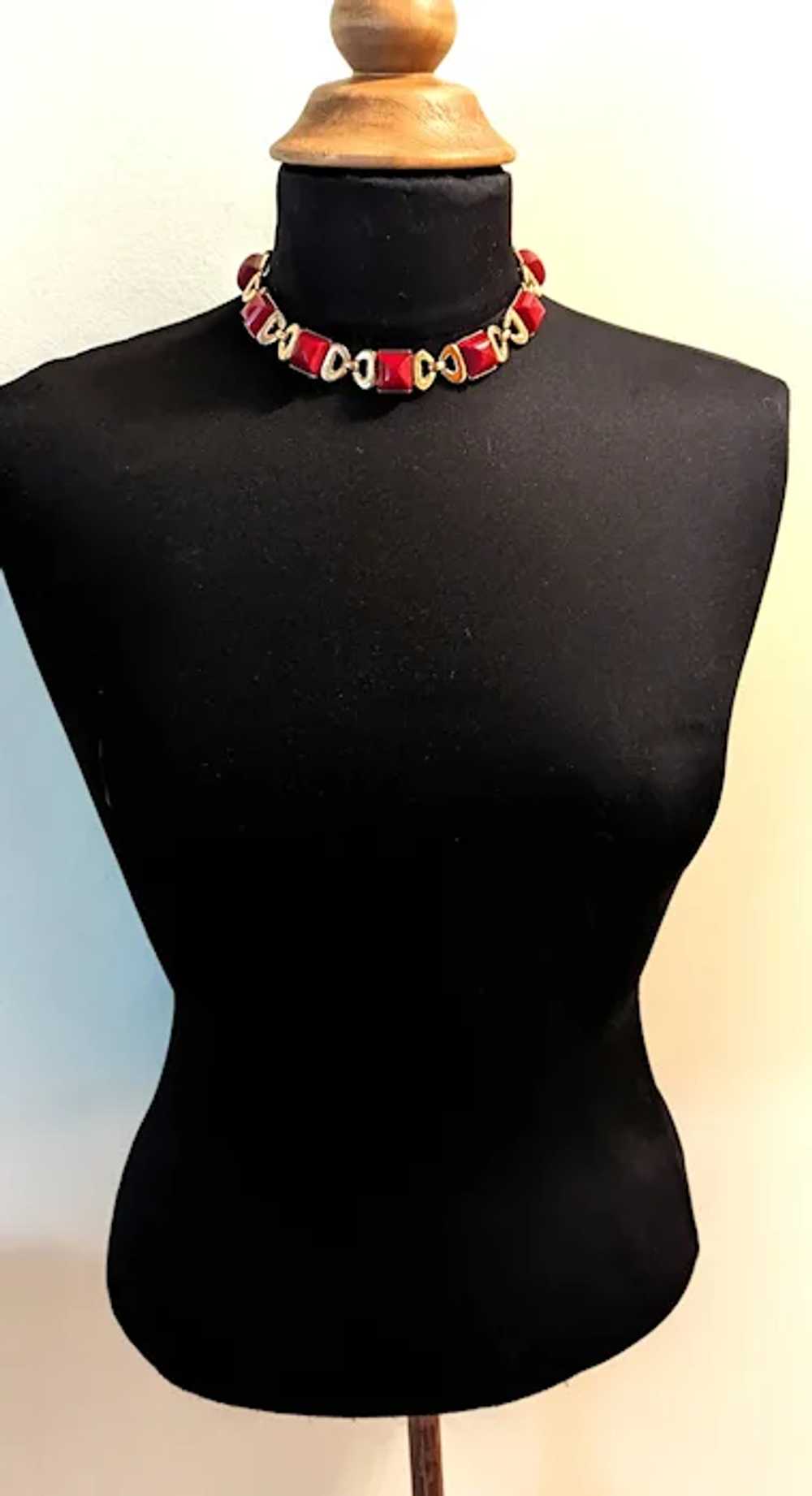 Vintage Trifari Red Necklace - image 2