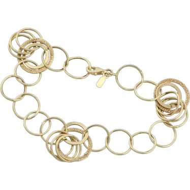 14k Yellow Gold Rolo Link Bracelet 7" inch - image 1