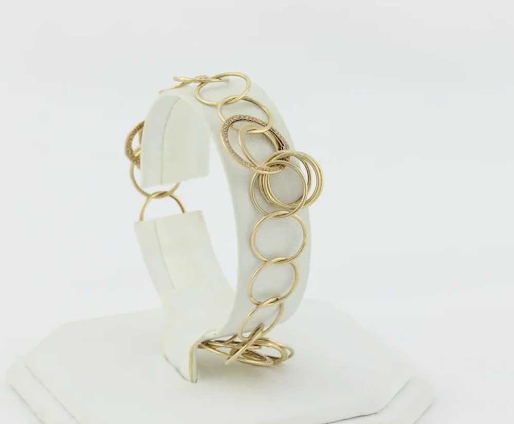 14k Yellow Gold Rolo Link Bracelet 7" inch - image 3