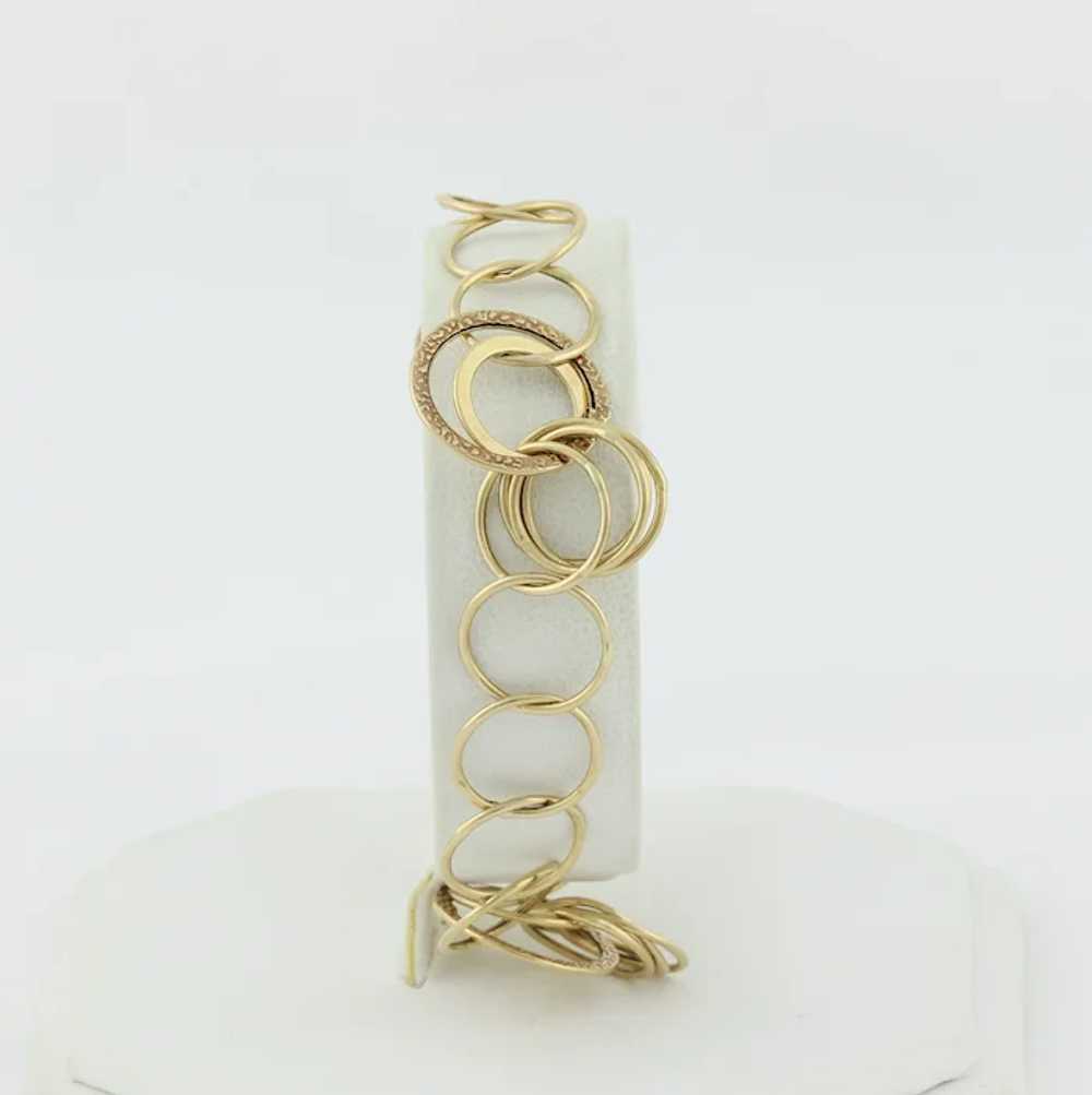 14k Yellow Gold Rolo Link Bracelet 7" inch - image 4