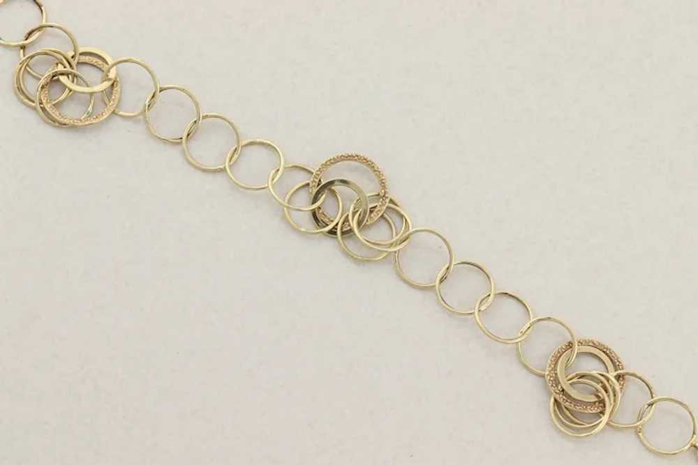 14k Yellow Gold Rolo Link Bracelet 7" inch - image 7