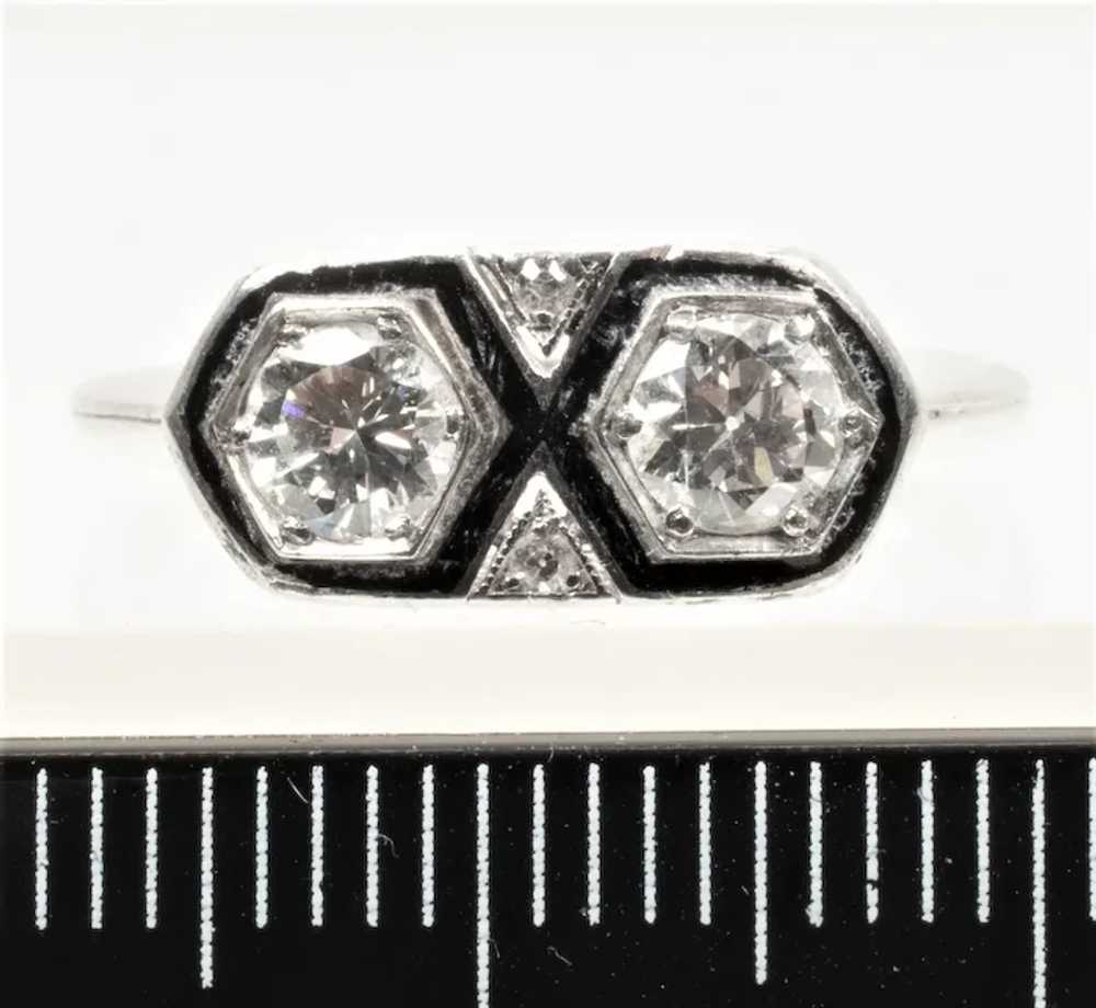 1920's .76tcw Diamond Platinum Art Deco Ring - image 6