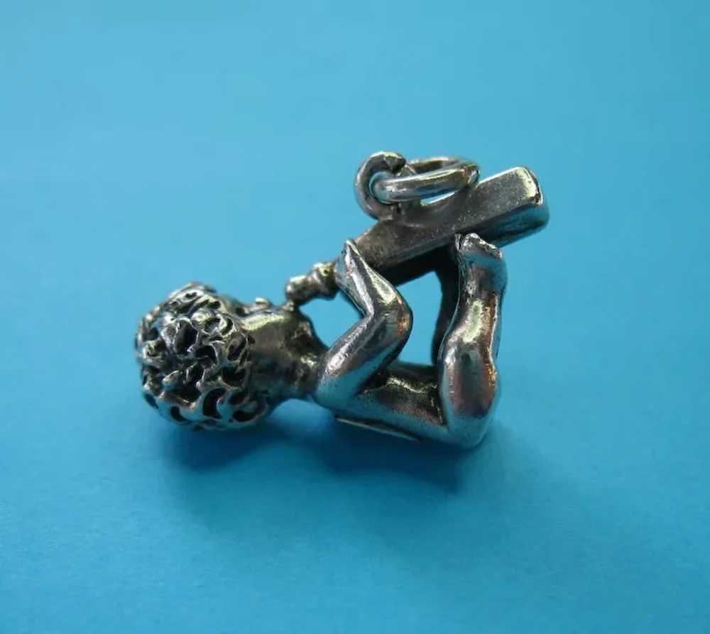 Vintage Sterling Large Baby & Bottle Charm Pendan… - image 2