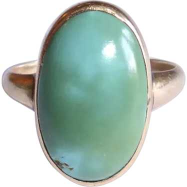 10k Yellow Gold Pinky Ring w Blue-Green Turquoise