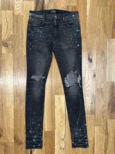 Amiri Amiri Dark Gray Paint Splatter Denim Jeans S