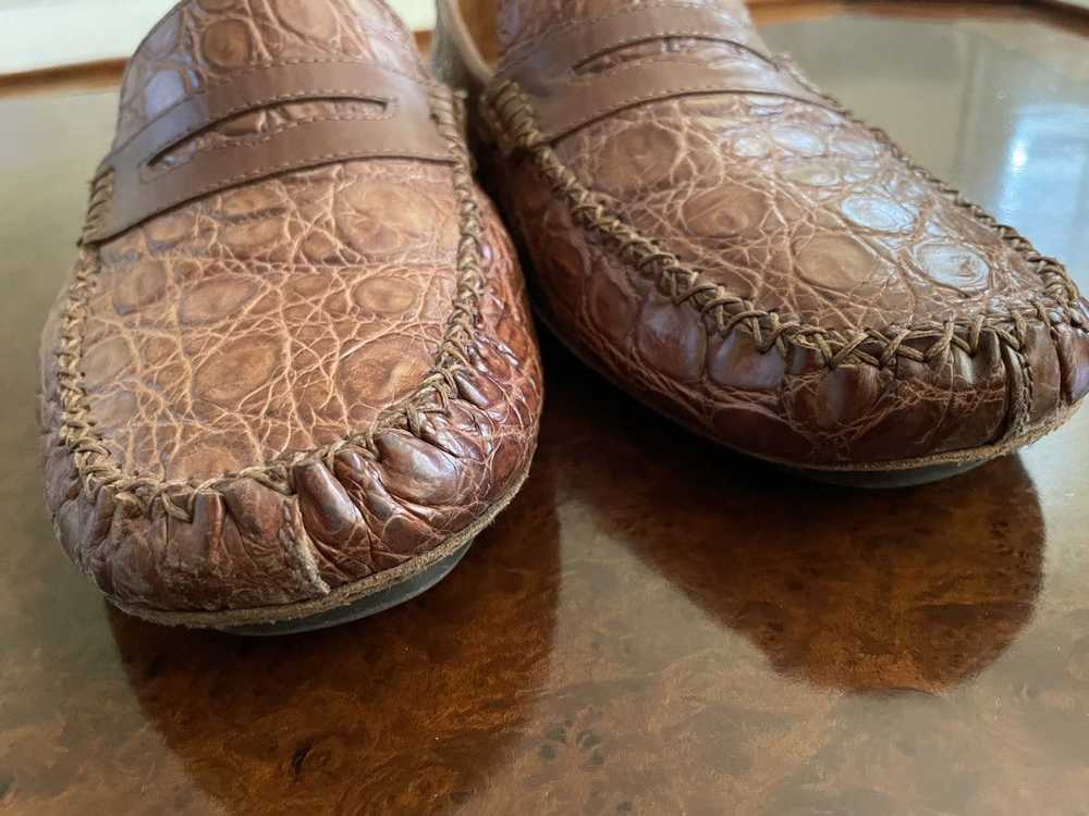 Zelli Crocodile Driving Loafers - image 5