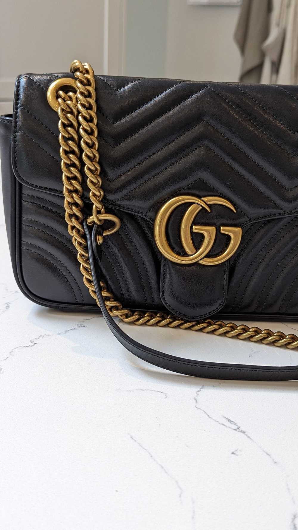 Product Details Gucci Black Leather Medium Marmont - image 5