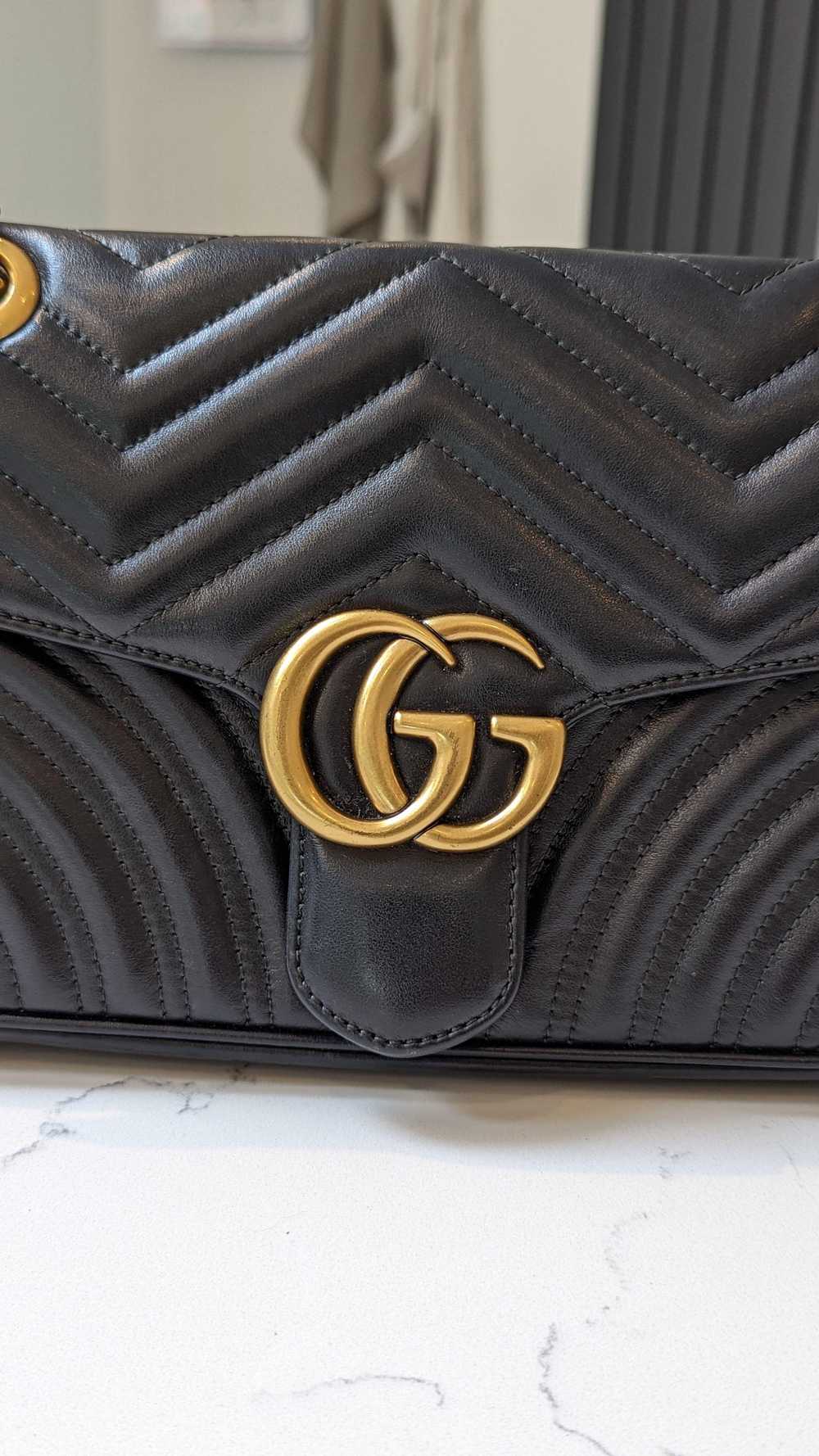 Product Details Gucci Black Leather Medium Marmont - image 7
