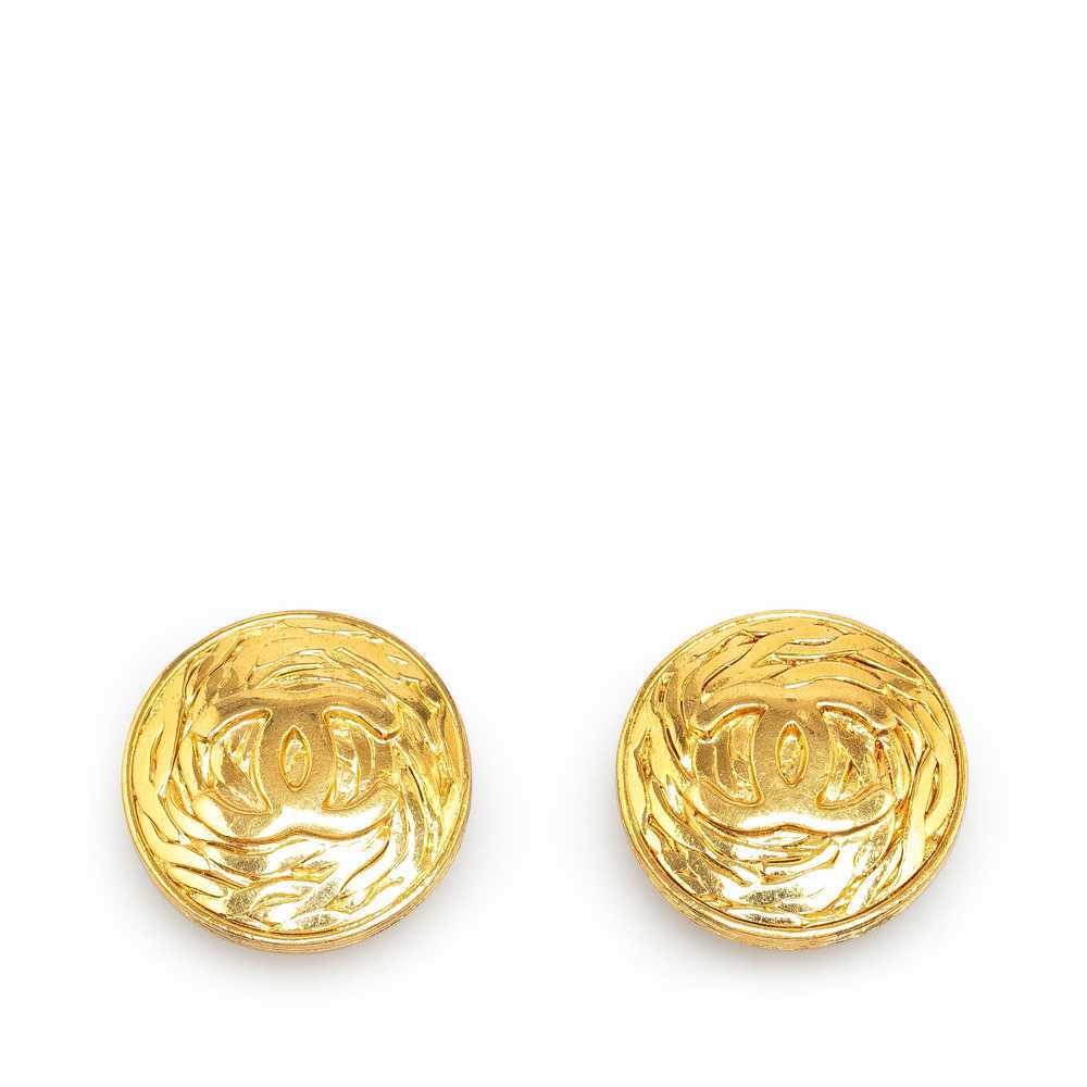 Product Details Chanel Gold Plated CC Clip on Ear… - image 1