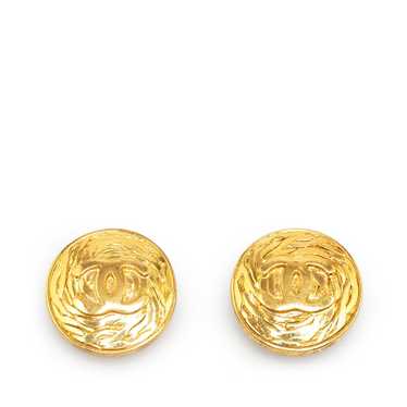 Product Details Chanel Gold Plated CC Clip on Ear… - image 1