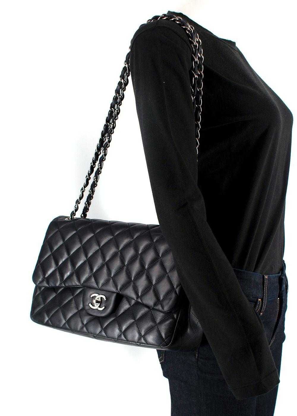 Managed by hewi Chanel Black Lambskin Jumbo Doubl… - image 11