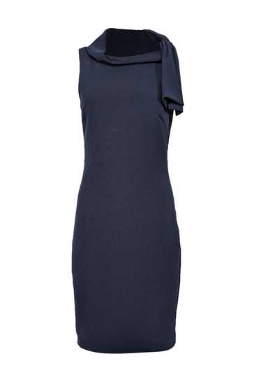 Badgley Mischka - Navy Sleeveless Neck Tie Detail 