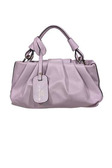 Persaman - Lavender Leather Ruched Handbag