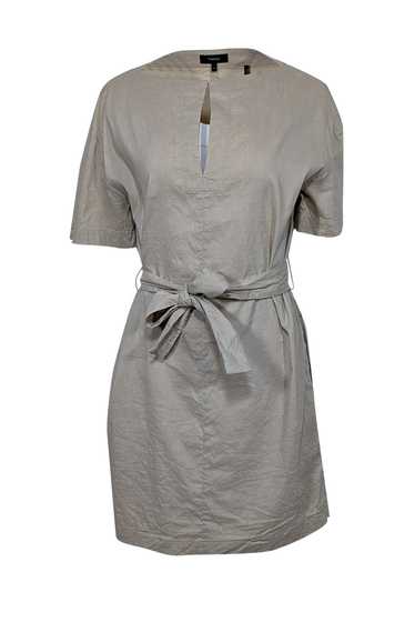 Theory - Beige Linen Blend Belted Shift Dress Sz 4