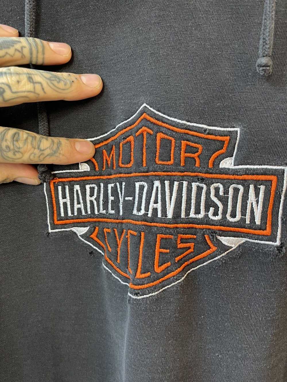 Harley Davidson × Vintage Vintage THRASHED Black … - image 6