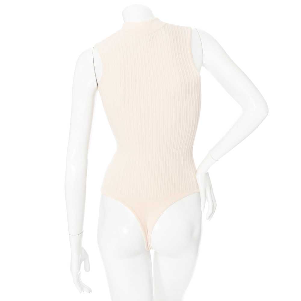 Cream Wool-Blend Knit Button Down Bodysuit - image 4