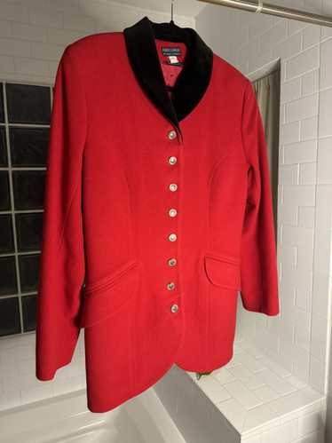 Vintage Red Blazer with Black Collar