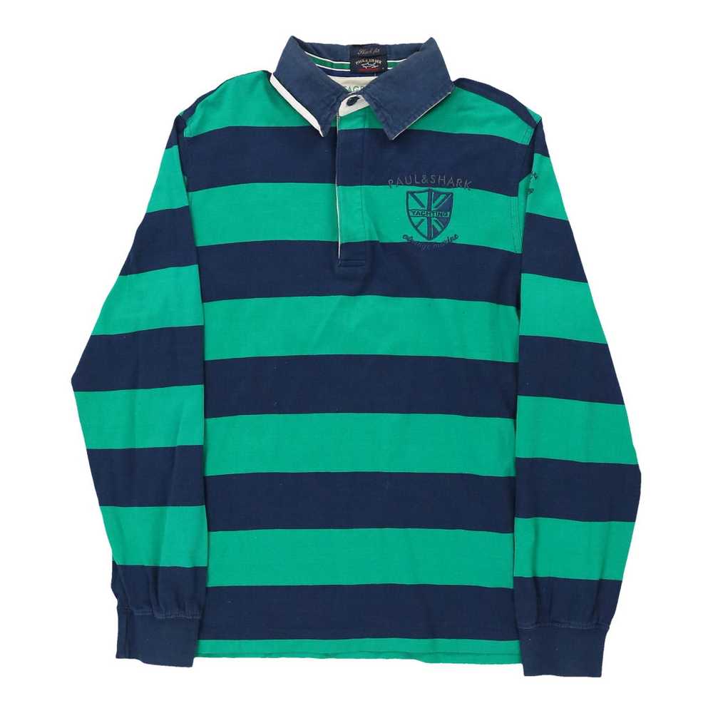 Paul & Shark Striped Rugby Shirt - Medium Green C… - image 1