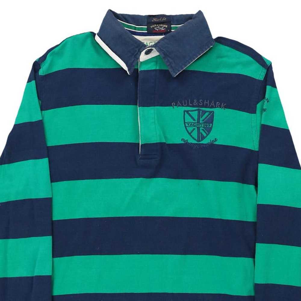 Paul & Shark Striped Rugby Shirt - Medium Green C… - image 3