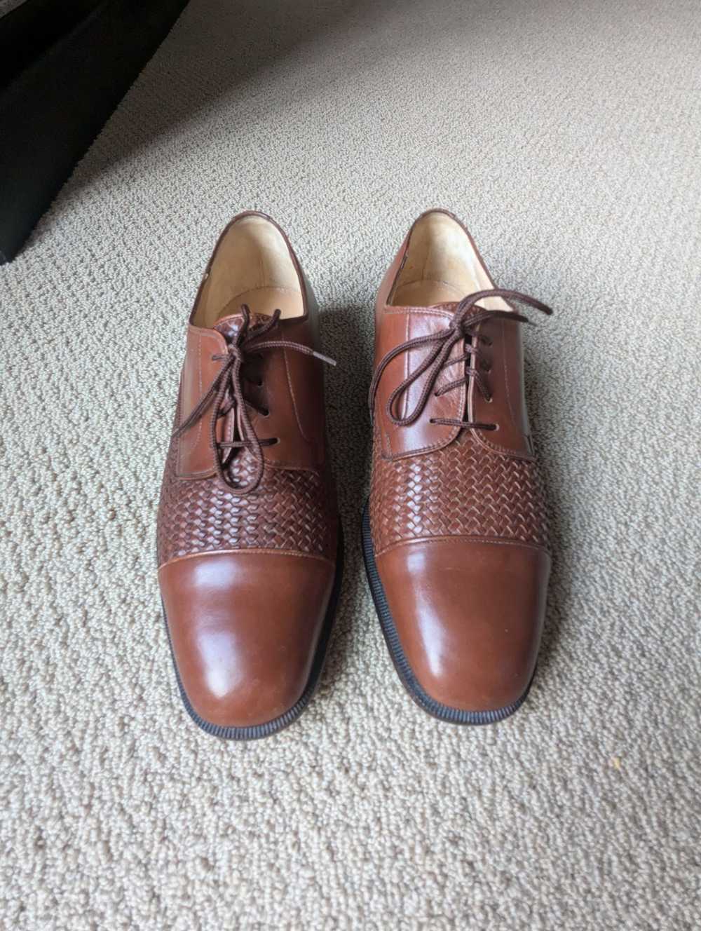 Bally Bally “Rogers” Tan Woven Lace Up Oxford Sho… - image 1