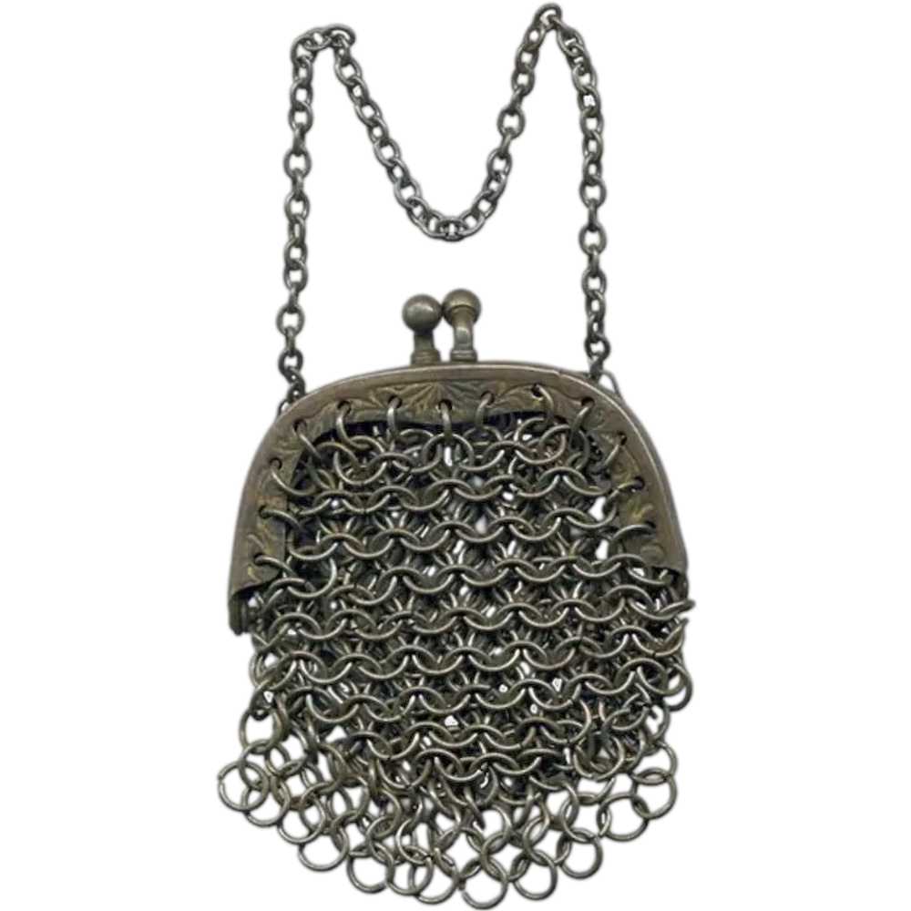 ANTIQUE Miniature Chain Mail PURSE - image 1