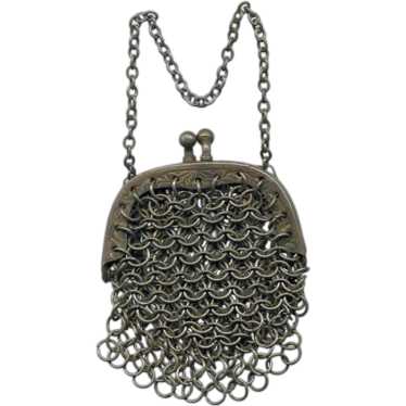 ANTIQUE Miniature Chain Mail PURSE - image 1