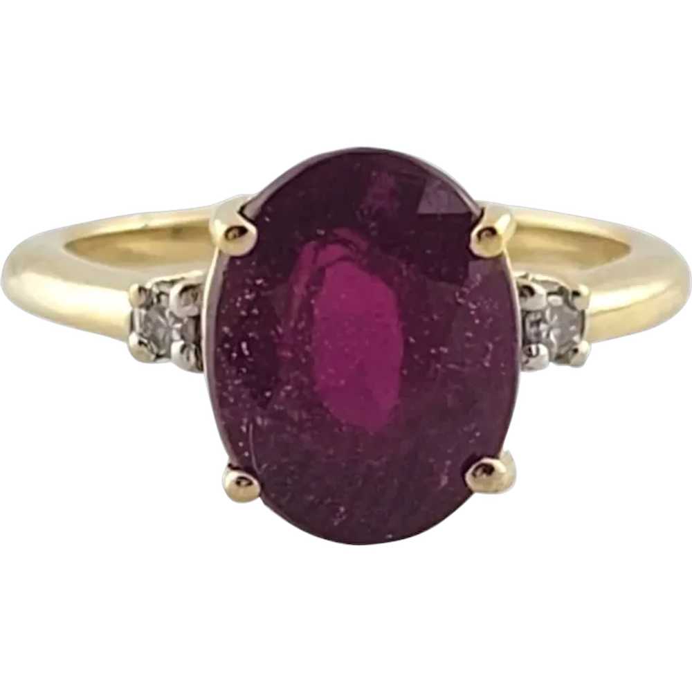 10K Yellow Gold Glass-Filled Ruby Ring Size 5.25 … - image 1