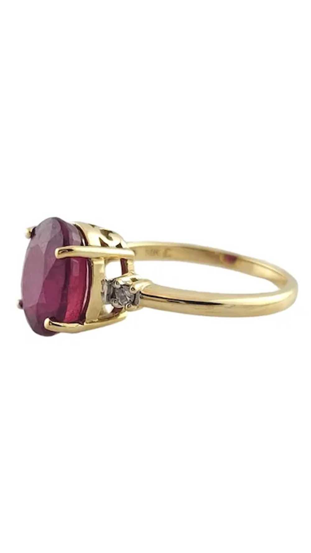 10K Yellow Gold Glass-Filled Ruby Ring Size 5.25 … - image 2