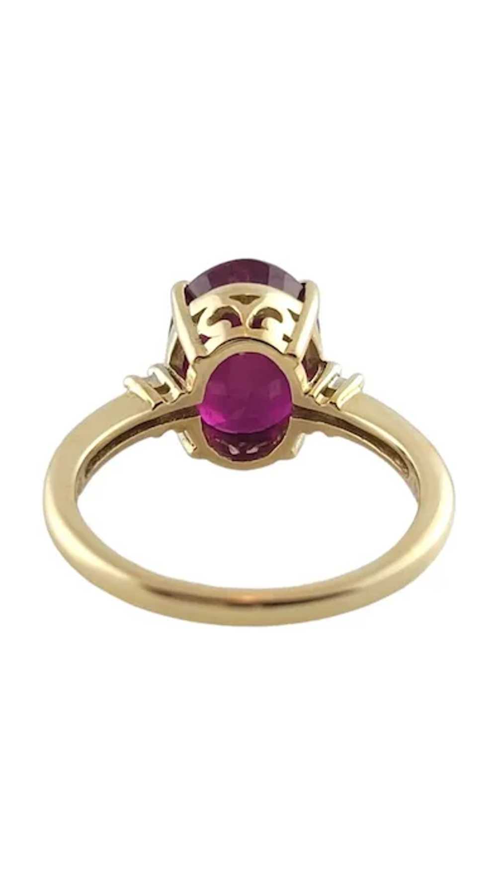 10K Yellow Gold Glass-Filled Ruby Ring Size 5.25 … - image 6