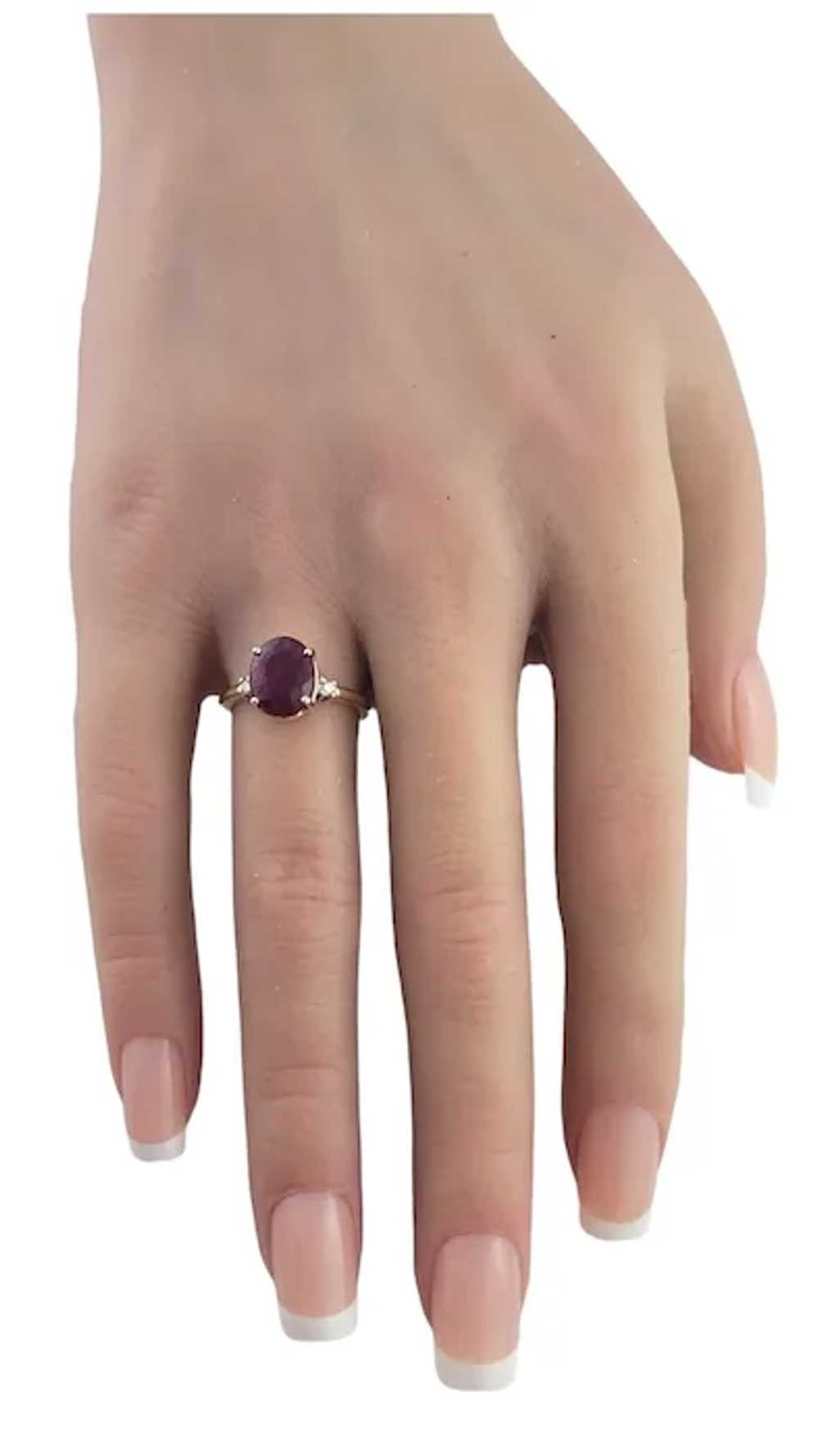 10K Yellow Gold Glass-Filled Ruby Ring Size 5.25 … - image 8