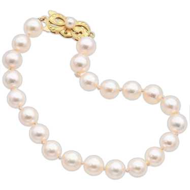 Mikimoto 18K Yellow Gold 7mm Pearl Beaded Strand B